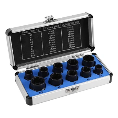 Imagen de Juego de 10 piezas extractores tuercas para destornillador, 9 19 mm, extraer tornillos dañados, Others