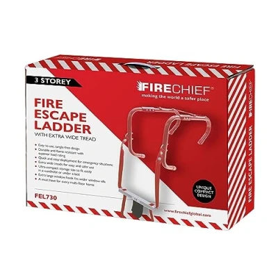 Imagen de Firechief FEL730 Escalera plegable de 3 pisos con peldaños extra anchos