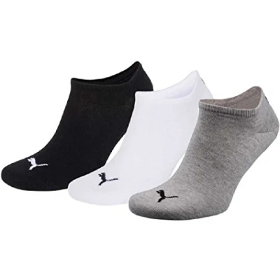 Imagen de PUMA Unisex SNEAKER PLAIN 3P, Calcetines adulto, pack de 3, Gris (Gris/Blanco/Negro 882), 35/38 (Talla del fabricante: 035)