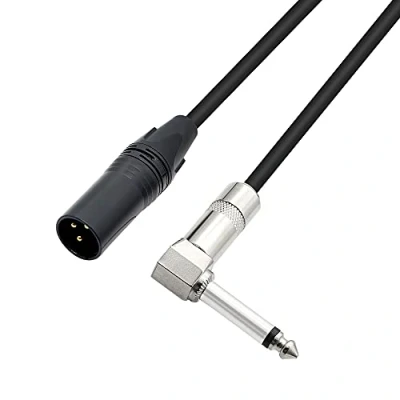 Imagen de PNGKNYOCN cable de 6,35 mm mono a XLR 3 pines, 90 grados 1/4 macho interconexión para caja sonido, micrófono, amplificador potencia, etc. (50 cm)
