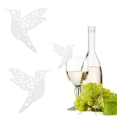Imagen de Atyhao Tarjetas de Lugar Nombre Boda, 50 Piezas Forma pájaro pequeño Hueco Boda para decoración Mesa Copa Vino(Blanco)