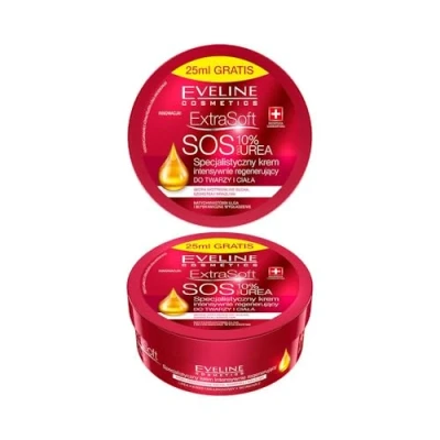 Imagen de Eveline Cosmetics SOS Hidratante de manteca karité para rostro y cuerpo 175 ML 10% UREA Deep Hydro Boost Regeneración Hidratación larga duración Bálsamo Reafirmante Calmante