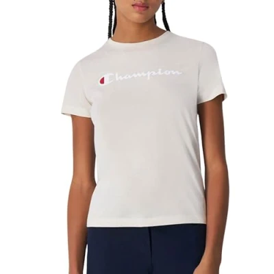 Imagen de Champion Legacy Icons W S/S Crewneck Camiseta, Color Blanco, M para Mujer