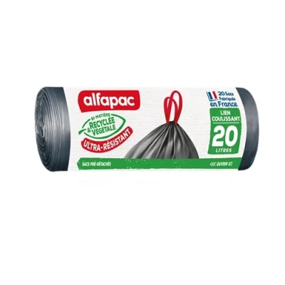 Imagen de Alfapac 20 bolsas de l enlace deslizante ultrarresistente fabricadas en Francia Bimaterial reciclado y vegetal
