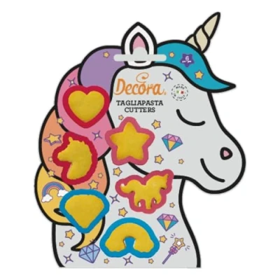 Imagen de DECORA 0255064 Unicorn Plastic Mini Cookie Cutters Set of 6, Plastica
