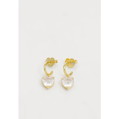 Imagen de kate spade new york Heart Huggies Pendientes, Mujer, Talla: One Size, Transparent