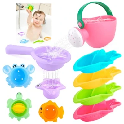 Imagen de MINISOISO Juguetes Baño Bebe,10 PCS Bañera para Niños Niñas 1 2 3 4 AñoJuguete de Bebé,Animales Fotantes Juguet,Juguete Agua Animales,Agua Piscina Baños Juego Ducha Bebe