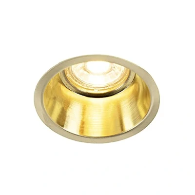 Imagen de Qazqa diseño Foco empotrado dorado DEPT Aluminio Redonda Adecuado para LED Max. 1 x 50 Watt