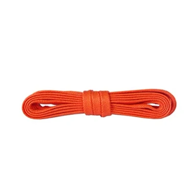 Imagen de Kaps Cordones Botas Planos Encerados, 100% Algodón Fino, Coloridos, Ancho 5 mm, Muchos Colores y Longitudes, Hechos en Europa (120 cm 47 pulgada 6 8 pares de ojales / 98 Naranja)