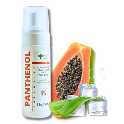 Imagen de Espuma en Spray con 9% de Pantenol, Vitamina B5 + Ácido Hialurónico Hidratante Profundo, Cuidado Post Sol, Tatuaje, Trasplante Capilar y Alivio Erupciones Bebés, 5 Oz