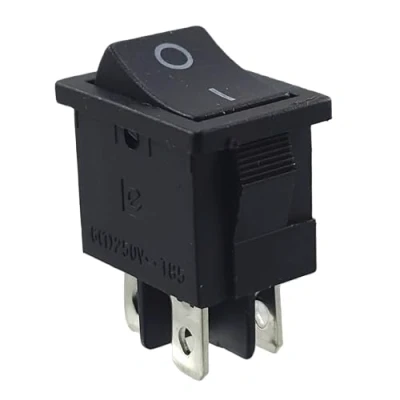 Imagen de interruptor basculante empotrable negro 19 x 13 mm, de dispositivo, dimensiones del marco 21 15 6 A, 250 V 4 pines