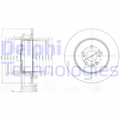 Imagen de DELPHI BG3777 Disco de freno 288 10 5 macizo aceitado sin procesar cojinete rueda, anillo sensor ABS TOYOTA: Avensis I Familiar
