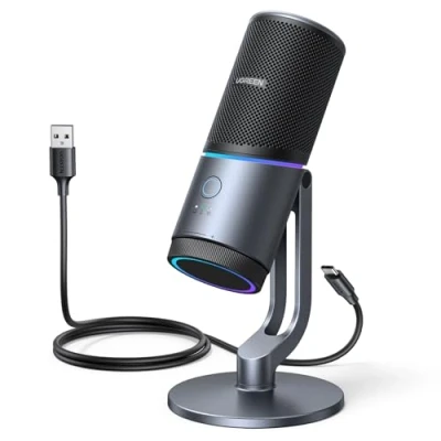 Imagen de UGREEN Micrófono de Condensador USB para PC 24bit/96kHz Botón Silencio Streaming Podcasts Youtube Discord Juegos Portátil PS5