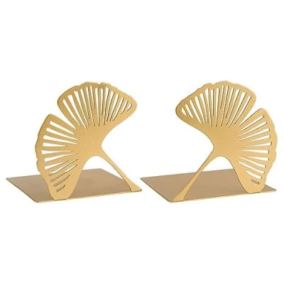 Imagen de moses. libri_x Gingko Juego de 2 sujetalibros Decorativos Metal Dorado, Dorados con Aspecto Corte