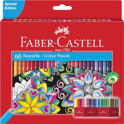 Imagen de Faber Castell 111260 Estuche soporte de cartón con 60 lápices colores, multicolor