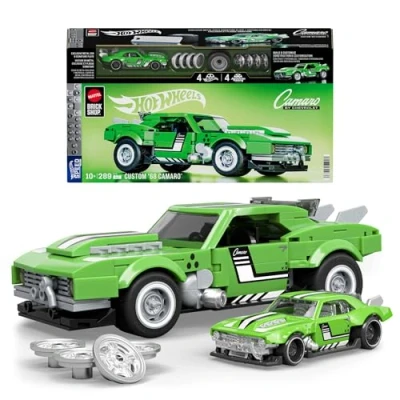 Imagen de Mattel Brick Shop Hot Wheels Custom &#039;68 Camaro Speed Series, 289 Piezas, Detalles realistas y Pegatinas para Personalizar, Adultos coleccionistas niños niñas a Partir de 10 años, JFT17