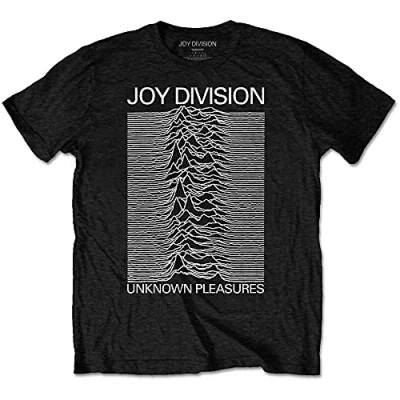 Imagen de Joy Division T Shirt Unknown Pleasures Blanco On Negro Logo Oficial De Los Size M