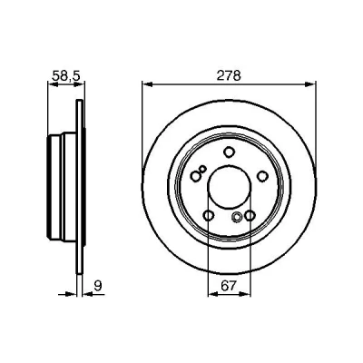 Imagen de BOSCH 0 986 478 565 Disco de freno 277,8 9 5 112 macizo aceitado MERCEDES BENZ: 190, SL Cabrio