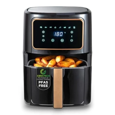 Imagen de BERGNER COPPERLY Freidora de aire caliente SIN PFAS 1800W 6.9L 8 programas cocción con Revestimiento Cerámico Ajuste temperatura 80 200C Temporizador hasta 30 min