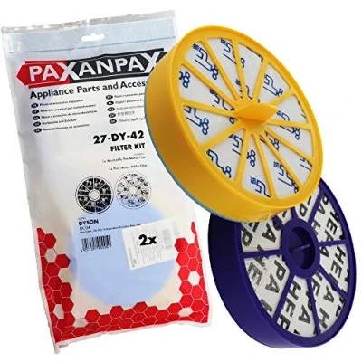 Imagen de Paxanpax PFC357 Juego de filtros HEPA y Lavables para Dyson DC04 (2 Unidades), Blanco
