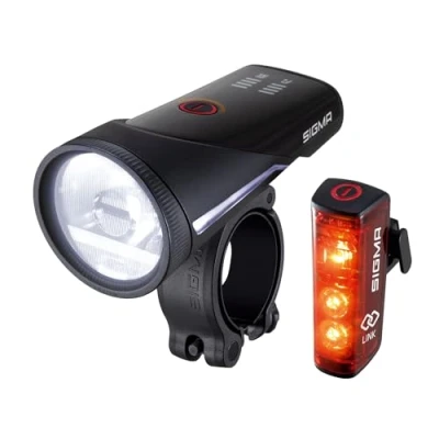 Imagen de SIGMA Luces Bicicleta Delantera Y Trasera Aura 100/Blaze Link Con Innovadora Conectividad Inteligente, Luz Función De Freno 500M Alcance, 110M Alcance
