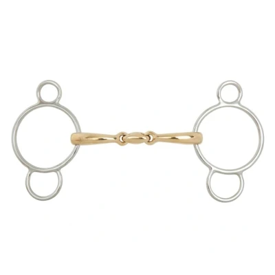 Imagen de BR dubble jointed pessoa soft contact snaffle bit 14mm