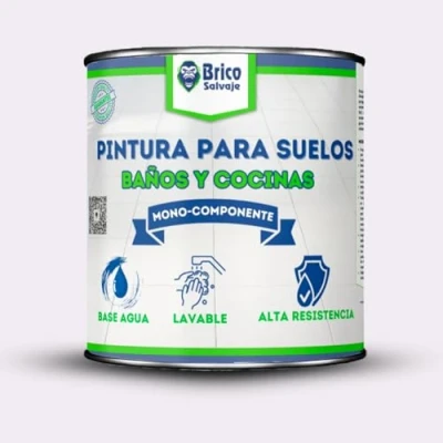 Imagen de BRICOSALVAJE Pintura para suelos Cocina y Baño SATINADO, Mono Componente, Al Agua, Fácil Aplicación (Jacarandá, 750 ML)