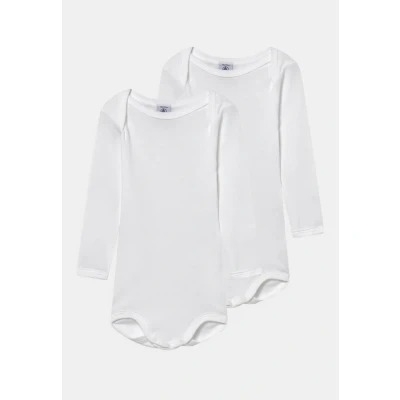 Imagen de Petit Bateau 2 PACK Unisex Body para niños, Talla: 6m, White