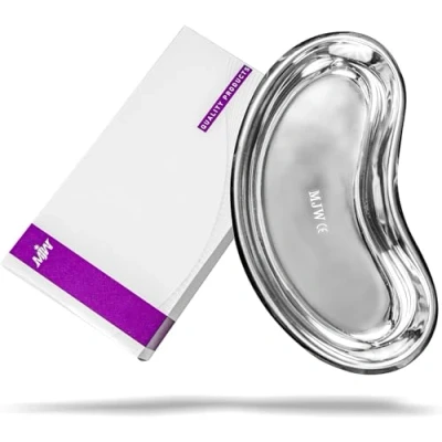 Imagen de MJW Plato de Riñón Acero Inoxidable Cuenco Emesis Curvado en Forma 8&quot;para uso Médico, Odontológico y Veterinario, Bandeja Ideal Para Instrumentos Laboratorio