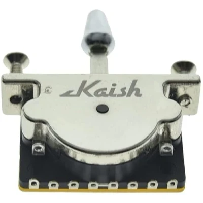 Imagen de KAISH Interruptor de palanca para guitarra 5 vías, resistente, Strat Tele, Chrome Plastic Tip