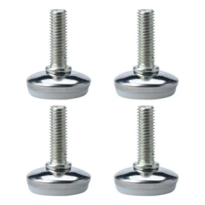 Imagen de sourcing map 4 pcs Pie nivelador M8x14mm rosca ajustable 28mm Base Atornille Deslizante de Muebles