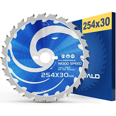 Imagen de FALKENWALD Hoja de sierra 254 x 30 ideal para madera Compatible con Bosch PTS 10, GTS 10 XC circular