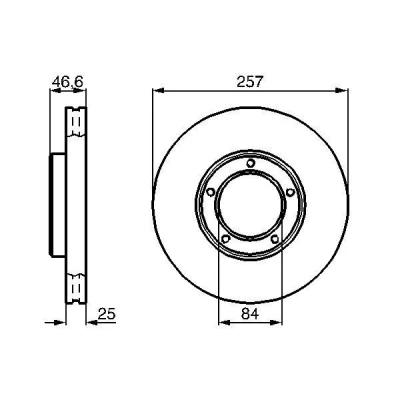 Imagen de BOSCH 0 986 478 397 Disco de freno 257 25 5 110 ventilado aceitado TOYOTA: HILUX 6 Pick up, up