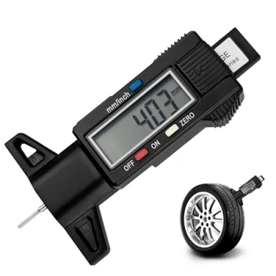 Imagen de Gvolatee Digital Medidor Profundidad Neumaticos, de los Neumáticos con Pantalla LCD, Banda Rodadura para Coches Furgonetas Camiones Motocicleta