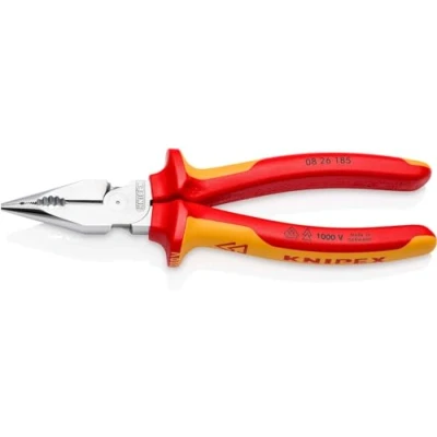 Imagen de KNIPEX 08 26 185 Alicate universal en punta aislados con fundas multicomponentes, según norma VDE cromado 188 mm