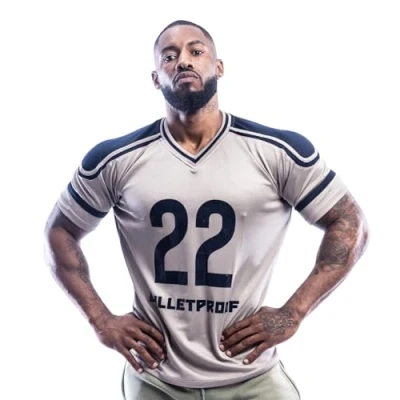 Imagen de Met X Camiseta de Gran tamaño para Hombre, Estilo fútbol Americano NFL, 100% poliéster, Grey and Navy, S