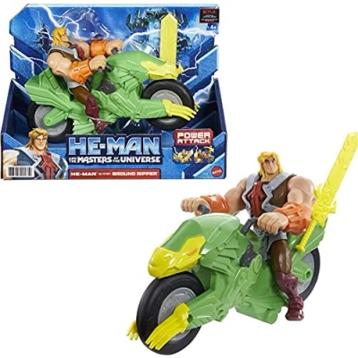 Imagen de Masters of The Universe He Man and Action Figure + Vehículo basado en series animadas, personajes de batalla articulados, regalo para mayores 4 años