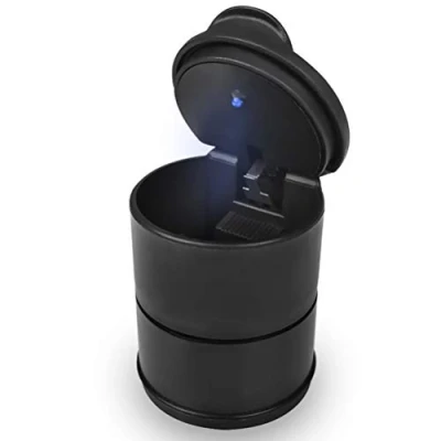 Imagen de cenicero LED portátil para coche, cilindro sin humo, autoextinguible, con indicador de luz azul vehículo y camión