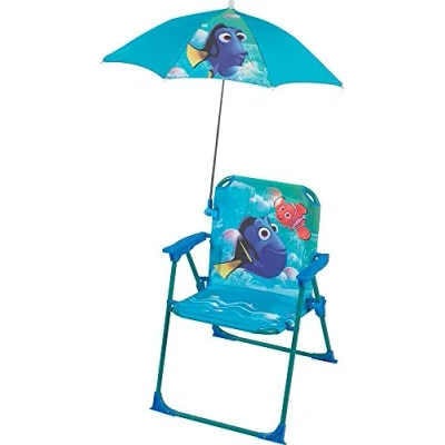Imagen de Fun House Dory Silla Plegable con sombrilla para niños, Acero, Azul, 38x8x50 cm