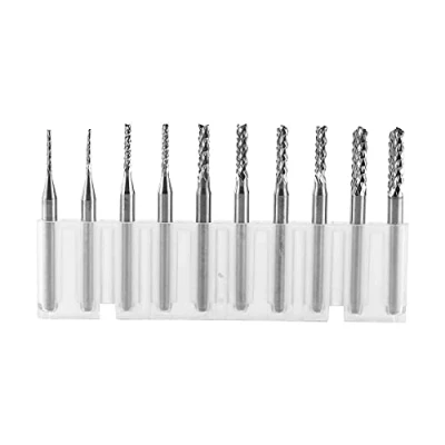 Imagen de Akozon fresas de grabado, Carburo dremel Fresa corte 1.0 3.0mm juego 10 piezas tungsteno punta Molino Extremo