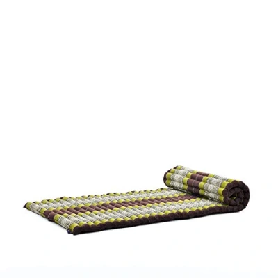 Imagen de LEEWADEE Colchon Plegable Futon para Dormir, Esterilla Fitness Gruesa, Mattress De Kapok, 190 x 70 cm, Marrón Verde
