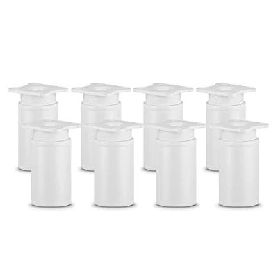 Imagen de sossai® Patas para muebles MFR1 8 piezas altura regulable Diseño: Blanco Altura: 60 mm (+20mm) Perfil redondo: 40 x Tornillos incluidos