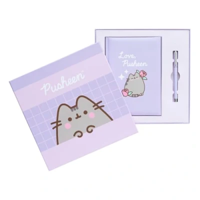 Imagen de Set Cuaderno de notas Pusheen con Boli Kawaii Regalos originales para mujer, En Caja Regalo: A5 punteado + Boligrafo bonito Papeleria Bonita