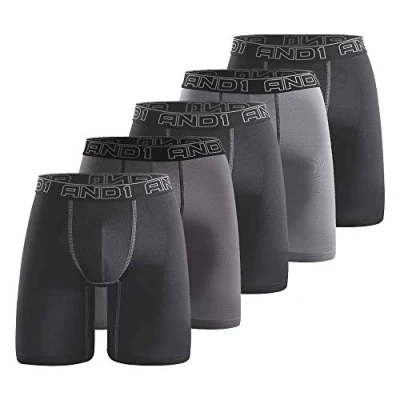Imagen de AND1 Bóxer Hombre Pack de 5 Algodon Calzoncillos Multicolor Ropa Interior Basic Underwear Deporte (5 Pack,M)