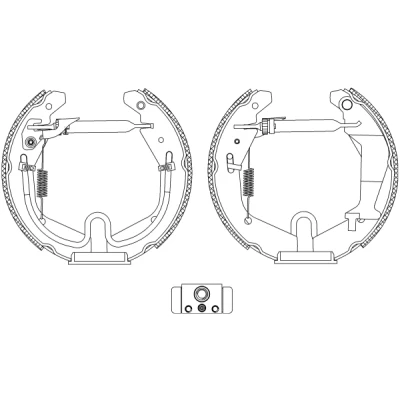 Imagen de TEXTAR Shoe Kit Pro 84065200 frenos, disco de tambor con cilindro freno rueda, accionador OPEL: Agila A