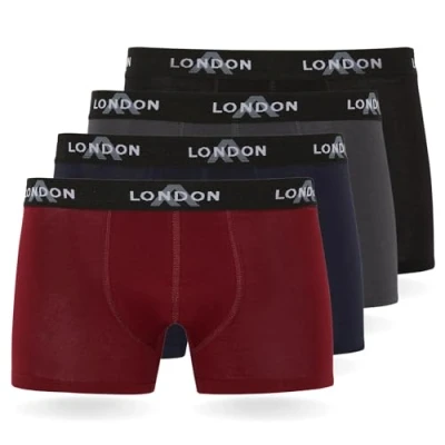 Imagen de FM London Hipster 4 PACK Culotte, Hombre, Talla: XL, Classic dark