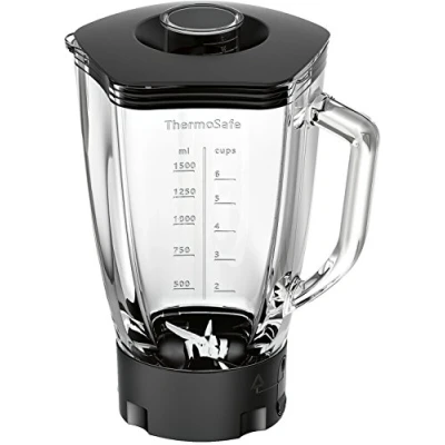 Imagen de Bosch Hogar Muz9Mx1 Vaso De Batidora Vidrio, Accesorio Para Robots Cocina Optimum, 2.3 Litros, Transparente Y Negro