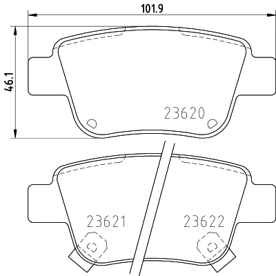 Imagen de HELLA 8DB 355 017 331 Juego de pastillas freno con avisador acústico desgaste accesorios TOYOTA: Corolla Verso, Avensis II Berlina