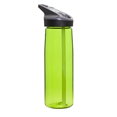 Imagen de LAKEN Botella de Agua Tritan con tapón deportivo Jannu Boca Ancha (0.75L Verde Claro) Cierre Seguridad y Pajita Incluidos Reutilizable, Reciclable, Ideal para Niños Adultos
