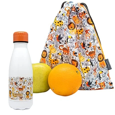 Imagen de NERTHUS FIH 1009 SET Botella Doble Pared Acero Inox + Mochila Leones